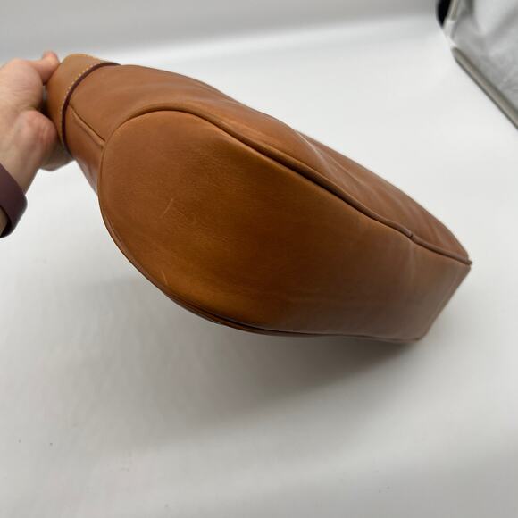 Dooney & Bourke Florentine Leather Crescent Hobo Brown Natural - Picture 6 of 16